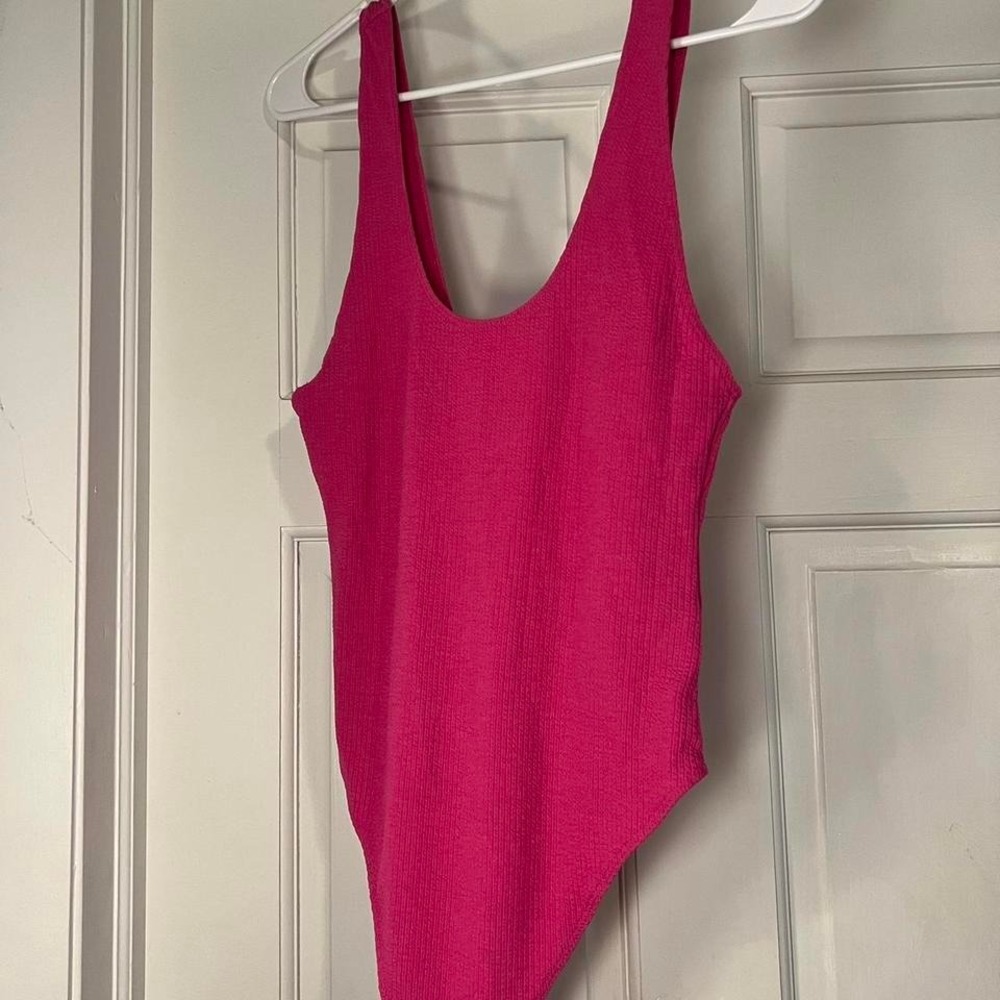 Hot pink one piece bodysuit